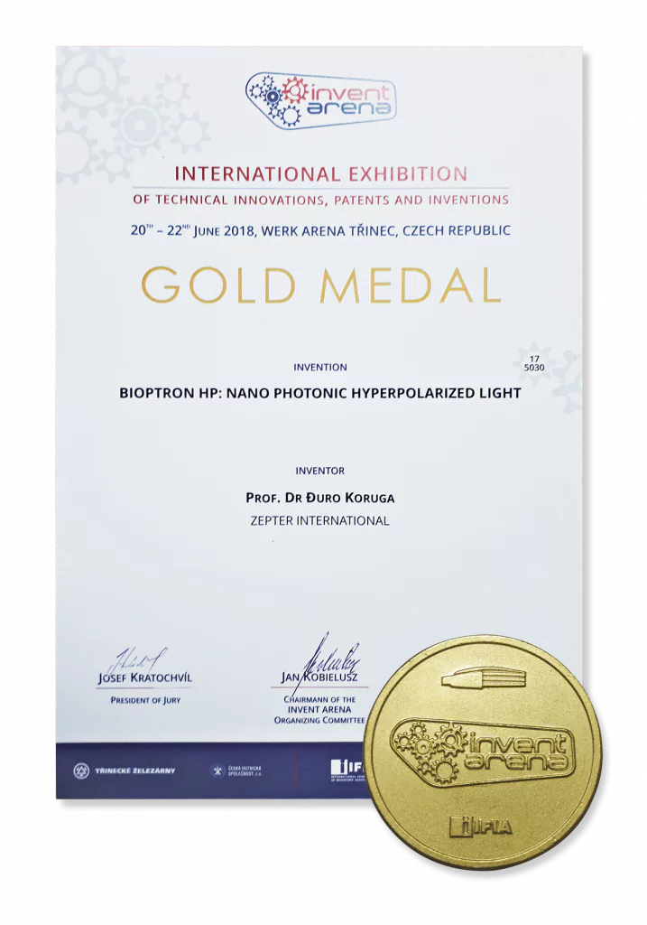 Gold plaque and medal